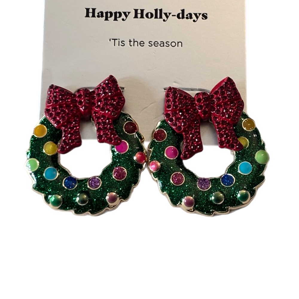 Sugarfix by BaubleBar Gold Wreath Earrings NWT Posts - Picture 2 of 4
